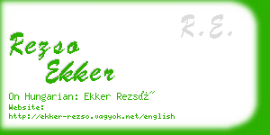 rezso ekker business card